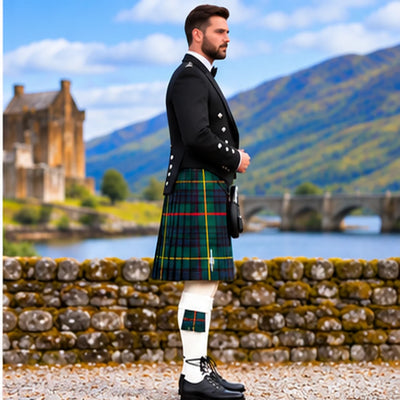 Stewart Hunting Modern Tartan Prince Charlie Kilt Outfit - side view