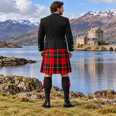 Wallace Modern Tartan Argyll Kilt Outfit - back view