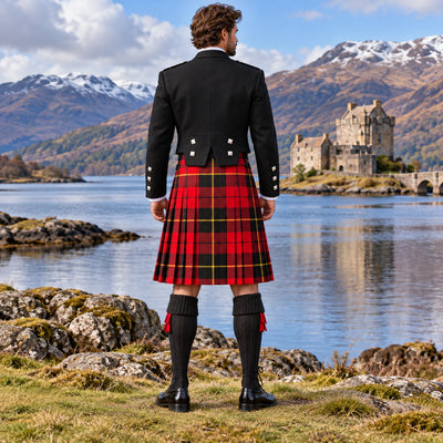 Wallace Modern Tartan Prince Charlie Kilt Outfit - back view