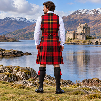 Wallace Modern Tartan Vest - back view